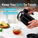 Seehot 850ml Small Electric Kettle Temperature Control,800W Double Wall Electric Tea Kettle of 304 Stainless Steel,5 Temp Presets,Hot Water Kettle Electric,Auto Shut Off for Tea and Coffee-Black