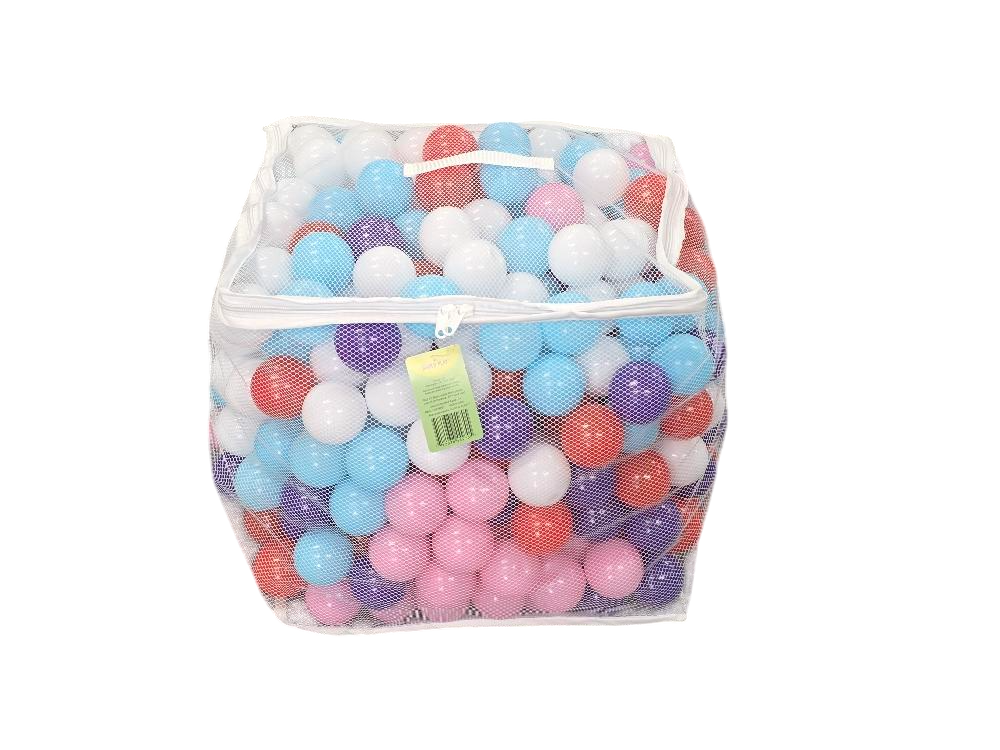 Play Pit Balls Toy Set for Kids with Mesh Bag, Rainbow or Pastel Colors Crush-Proof Plastic for Ball Pits, Playhouses, Bounce Houses, Pools, Tents, and Birthday Parties
