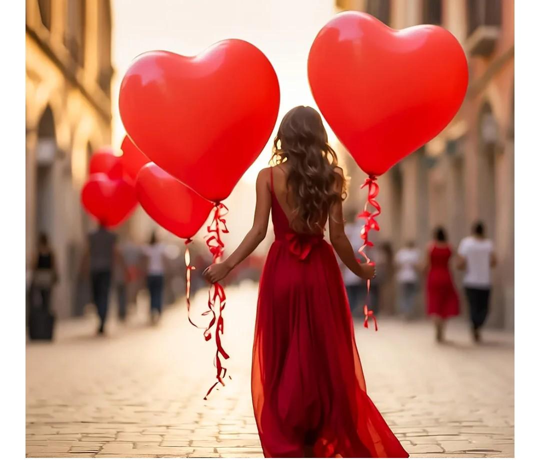 12 Pcs Valentines Day 36 Inch Huge Heart Balloon Large Heart Shape Latex Romantic Balloon Decoration for Weddings Anniversaries Engagement Propose Bridal Shower Party Decorations(Red)