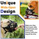 BARKLESS Dog Muzzle, Soft Silicone Basket Muzzle for Dogs, Allows Panting and Drinking, Prevents Unwanted Barking Biting and Chewing, Included Collar and Training Guide, Medium Breeds
