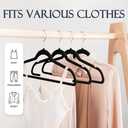 HOUSE DAY Black Velvet Hangers 60 Pack, Non Slip Clothes Felt Hanger Heavy Duty for Coat, Premium Slim Space Saving Suit Hangers for Closet Organizer, 360 Rotating Silver Hook