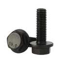 M8 x 30mm Flanged Hex Head Bolts Flange Hexagon Screws, Full Thread, Alloy Steel, Black Oxide Finish, Quantity 15