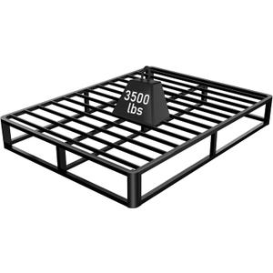 Firpeesy Upgrade Anti Bending and Round Corner Legs 10 inch Metal Queen Bed Frame 3500 LBS Heavy Steel Slats Support Platform Bed Frames No Box Spring Needed Platform Noise Free Easy Assembly