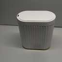 ELPHECO Automatic Motion Sensor Trash Can - 2 Gallon Slimline for Bathroom, Bedroom, Kitchen, Office - White with Gold Trim
