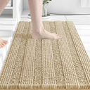 ZALL Tan Bath Mat, Super Absorbent Non Slip Bathroom Rug, Brown 18x30inch, Machine Washable Ultra Soft Floor Mats
