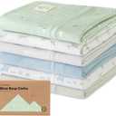 Organic Burp Cloths Baby Boy, Girl - 6-Pack Large Cotton Burping Cloths for Babies, Spit Up Rags, Super Absorbent, Ultra Soft Newborn Rag, Gender Neutral, Machine Washable, Durable (Vessels)