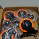 4 Inch Caster Wheels 2000Lbs, Threaded Stem Casters Set of 4 Heavy Duty, 1/2"-13 x 1 (Screw Diameter 1/2", Stem Length 1"), Safety Dual Locking Industrial Castors, Wheels for Cart, Furniture