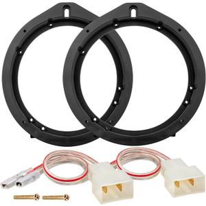 NuIth Car 6.5 Inch Speaker Adapter Bracket W/Wiring Harness Kit Select for 2006-2013 Honda Civic/Accord/CR-V/Acura 2007-2013 Aftermarket Front Rear Door Speaker Ring