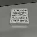 2 x Funny Office Desk Decor Sign for Work Women Men, Funny Coworker Colleague Boss Gift, This Office Runs on Hard Work Laughter, 5x5 inches