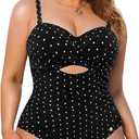 Popilush Swimsuit for Women Tummy Control - One Piece Bathing Suit with Removable Straps for Beach, Large