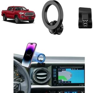 PZK Car Phone Holder for Toyota Tacoma 2016 2017 2018-2022 2023 Accessories Custom Air Vent Compatible with Magsafe Car Phone Mount Hands Free 360 Rotation Cell Phone Automobile Cradles