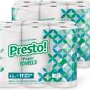 Amazon Brand - Presto! Flex-a-Size Paper Towels, 158 Sheet Huge Roll, 12 Rolls (2 Packs of 6), Equivalent to 38 Regular Rolls, White (6 Count (Pack of 2))