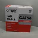 Cmple - Cat5e Plenum Cable 1000ft, CMP, White, 350MHz Gigabit Ethernet Solid Network Internet Bulk UTP