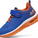 PERSOUL Kids Shoes for Boys Girls Children Tennis Sports Athletic School Running Sneakers (4 Big Kid, Blueorange)