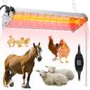 Large Chicken Coop Heater Lamp，400W Carbon Fiber Chicks Brooder Heater Plates with Adjustable Temp & Height,Brooder Heating Lamp for Coop,Ideal for Up to 60 Chicks, Poultry & Livestock Heating