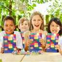 ArtCreativity Building Block Paper Party Favor Bags, Pack of 12 Fun Themed Goody Gift Bag, Durable Treat Gift Wrappers, Construction Party Supplies Birthday Favor, Baby Shower, Holiday Goodies