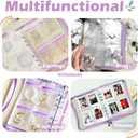 Jewelry Storage Book Transparent Earring Bracelet Rings Necklace Pouch Organizer Zipper Bag with pockets (purple)