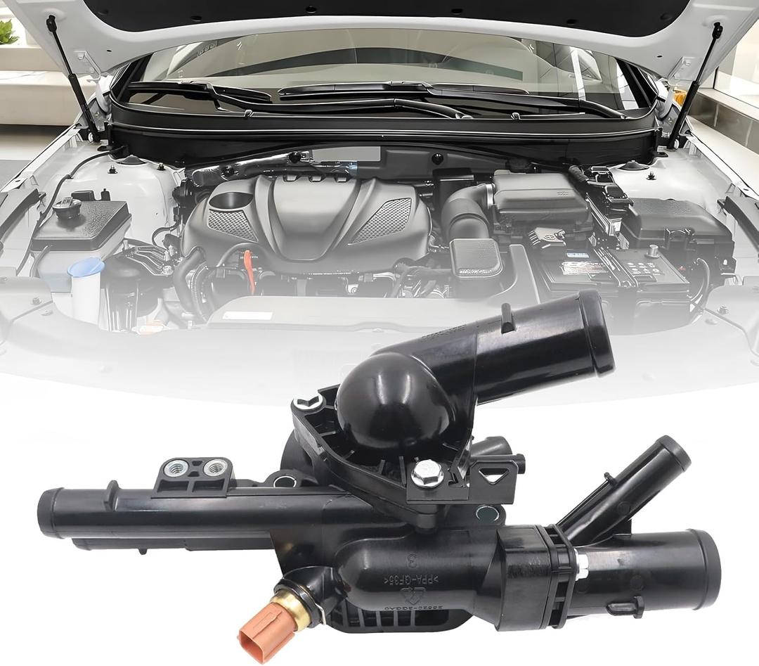 Thermostat Housing 256002GGA5 Compatible with Kia Optima 2.4L 2016-2020 Compatible with Hyundai Santa Fe 2.4L 2015-2020 Sonata 2.4L 2015-2019