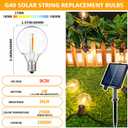 G40 LED Solar Replacement Bulbs,1W Equal to 5W, Plastic E12 Screw Base Shatterproof & Waterproof Globe Bulbs Light for Outdoor String Lights,Patio Cafe Bistro Decor, DC 3V,2700K Warm White,25 Pack