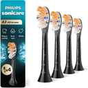 Philips Sonicare A3 All-in-One - Genuine Replacement Electric Toothbrush Heads, Black, 4 Pack One Year Supply, HX9094/95