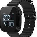 Vibrating Metronome Watch, Wearable Metronome for Guitar, Violin, Piano, Drum Practice, and Workout Tempo Trainer with Adjustable Strap, App Support and Long Battery Life (Black)