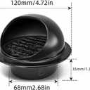 3" Vent Round Cover, Stainless Steel Wall Round Vent Hole Ventilating Cover, Air Ventilation and Exhaust Wall Vent Outlet Hood, HVAC Ducting Vent Cover (Black 2pcs 3inch)