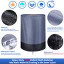 Tire Cover Waterproof Outdoor Indoor，Durable 420D Tire Covers for Storage,Universal Tyre Dust Protective Cover with Waterproof Zipper,Bottom Drawstring and Air Vent (Grey & Black)