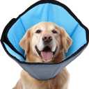 Dog Cone Collar for Dogs After Surgery Extra Long, Adjustable Comfy Dog Elizabethan Pet Collar Cone for Large Dogs Anti-Lick Protective Wound (M (Neck Girth: 9.5-12.7in), Blue)