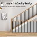 10 Pcs Iron Balusters for Staircase, 1/2" x 36" Wrought Iron Balusters, Metal Square Straight Hollow Iron Spindles for Stairs, Black Iron Stair Balusters for Staircase Interior