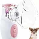 Handheld Mesh Nebulizer for Veterinary Use, Cordless Portable Pet Mist Sprayer with Rechargeable Battery, Ultra-Quiet Operation, Easy to Clean, Compact Design for Dogs Cats Home Use