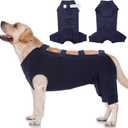 IECOii Dog Surgical Recovery Suit Male Female,Breathable Dog Bodysuit Dog Cone Alternative After Surgery with Pee Hole,Soft Dog Onesie for Spay Neuter Surgery Recovery Prevent Licking,XXXL-Blue