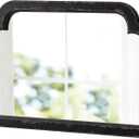 Rustic Black Arched Mirror for Entryway 16 X 24 Inch, Wood Framed