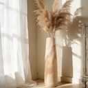 Tall Wooden Floor Vase for Pampas Grass 22 Inch Solid Wood Decorative Vase for Rustic Farmhouse & Boho Living Room, Bedroom & Entryway Decor