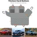 HOTEAGLE Dog Seat Cover Hard Bottom, 3-Section Design for Full-Size Trucks & SUVs, Waterproof & Nonslip Car Hammock for Large Dogs, Pet Truck Extender Cover, Spacious Space(+ 45%) Grey