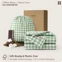 Bedsure Gingham Duvet Cover Queen, 100% Washed Cotton Duvet Cover LinenLike, PureWoven with Reversible YarnDyed Design & DoubleStitch Craft, 3-Piece with Zipper, Gingham Willow Green, 90"x90"