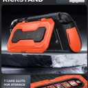 Mumba Dockable for Nintendo Switch 2 Case with Flip Stand, [Titan] Ergonomic Switch 2 Grip Protective Cover Holds 5 Game Cards & 2 TF Cards TPU Accessories and Quick-Release Joy-Con Design (Orange)