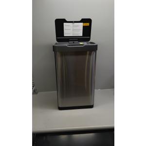 EKO Mirage-T 50 Liter / 13.2 Gallon Touchless Rectangular Motion Sensor Trash Can, Brushed Stainless Steel Finish