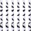 Lounsweer 6 Pcs Halloween Bat Candles 10 Inch White Taper Candlesticks with Black Bat Prints, Dissolvable Real Wax Candles for Halloween Ghost Party Table Decoration