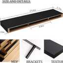 BAMEOS Floating Shelf,24 in Wall Shelf,Decor Wall Mounted Shelves,Hanging Shelf Set for Bathroom Kitchen Living,Kitchen,Room Bedroom Storage,Black
