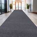 MaxMat Commercial Entryway Mat - Large Rubber Heavy Duty Doormat, Indoor/Outdoor, Easy Clean, Waterproof Floor Mat (4 x 10 Feet, Grey, MXM-RIB0410GY)