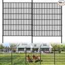 Toolterritary 5 Panels No Dig Garden Fence, 32 in(H) X12.1 ft(L) Metal Fence Panels, Thickened Rustproof Garden Fencing, Animal Barrier for Dogs, Rabbits, and Patio