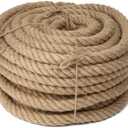 Natural Jute Twine Strin, Bulk Hemp Jute Rope Ideal for Tug of War, Deer Hunting, Nautical, Crafts, Swing, Packing Material Burlap Ribbon, Christmas Knitting Macrame Decoration(35mm/100 Feet)