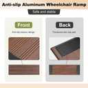 Ruedamann 2" Rise Modular Threshold Ramp for Doorways, 2200 lbs Capacity, Elegant Dark Wood Grain Door Threshold Ramp, Aluminum Non-Slip Door Ramps for Wheelchair, Walker, Scooter, Pets, 2 Pcs