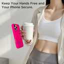 Magnetic Phone Ring Grip Holder, Silicone Finger Loop Grip, Compatible with MasSafe, Back of Phone for iPhone Pro Max/Plus/16/15/15/14/13/12 Series, Neon Pink