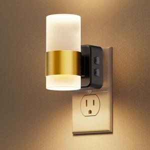 L LOHAS LED Night Light,Night Lights Plug into Wall,Dusk to Dawn Sensor,3000K Soft White, Brightness Adjustable,180Rotating Acrylic Nightlight for Adults Bathroom Bedroom