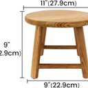 9-Inch Round Step Stool for Adults & Kids, USA Grown Solid Oak Hardwood, Sturdy Small Foot Stool for Kitchen, Bedroom, Bathroom, Shoe Changing, Plant Stand, Fully Assembled (Natural)