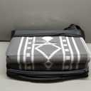 Large Outdoor Rug,9x12 Waterproof Modern Bordered Plastic Straw Carpet,Lightweight Outdoor Carpet,Easy Cleaning Folding Uv Resistant Picnic Camping Mat,Grey/White