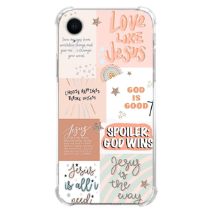 Boho Jesus Collage Phone Case Compatible with iPhone XR, Christian Quote Collage Case for Girl Women Men, Unique Soft TPU Bumper Cover Case for iPhone XR