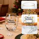 CHLJAR 20OZ Christmas Wine Glasses Cups Set, 6pack - Merry Christmas Designs with Gold Rim, Thoughtful Gift for Family & Friends, Ideal for Holiday Parties & Winter Celebrations
