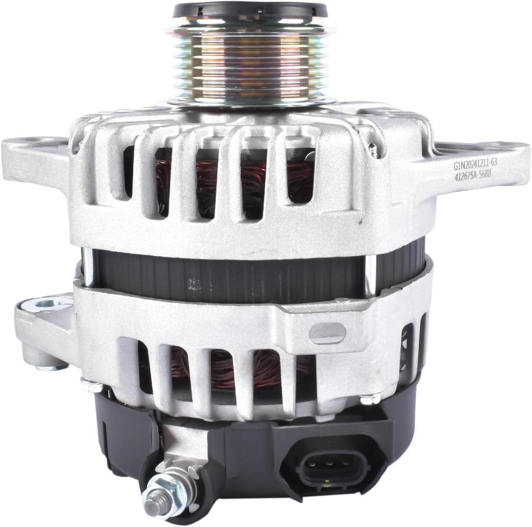 Alternator Replacement for Hyundai Accent Kia Soul Rio 2017-2022 130A 12V CW 6-Groove Clutch Pulley 373002B970 2626125